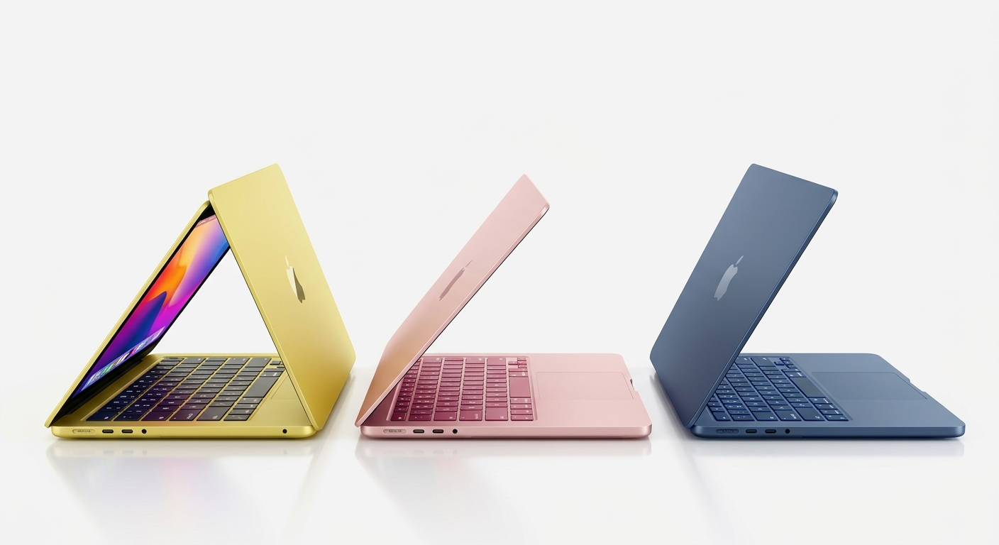 MacBook Neo in Citrus, Blush, and Indigo